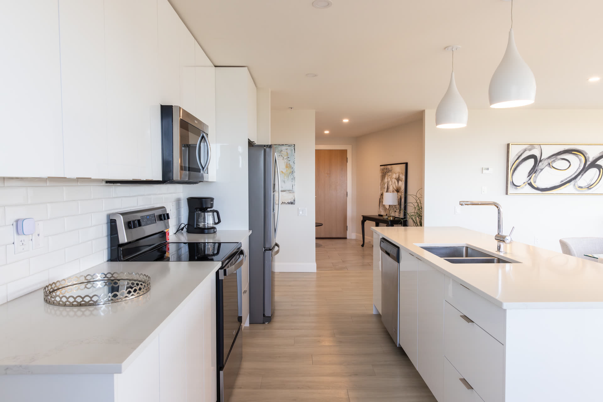 Suite or amenity space showcasing modern finishes and accessibility-minded design.